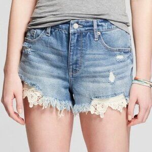 Mossimo Distressed High Rise Shorts Raw Hem Size 8